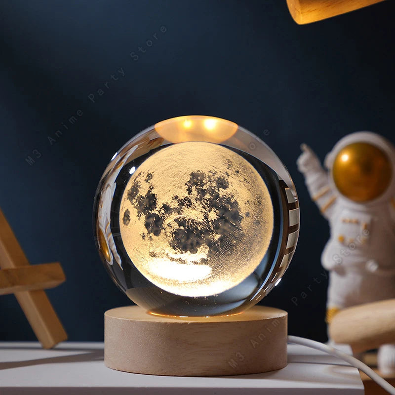 ALTHAVERA - 3D Crystal Galaxy Sphere – LED Night Light