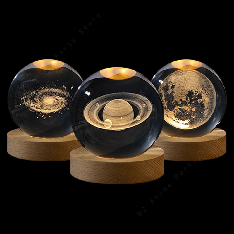 ALTHAVERA - 3D Crystal Galaxy Sphere – LED Night Light