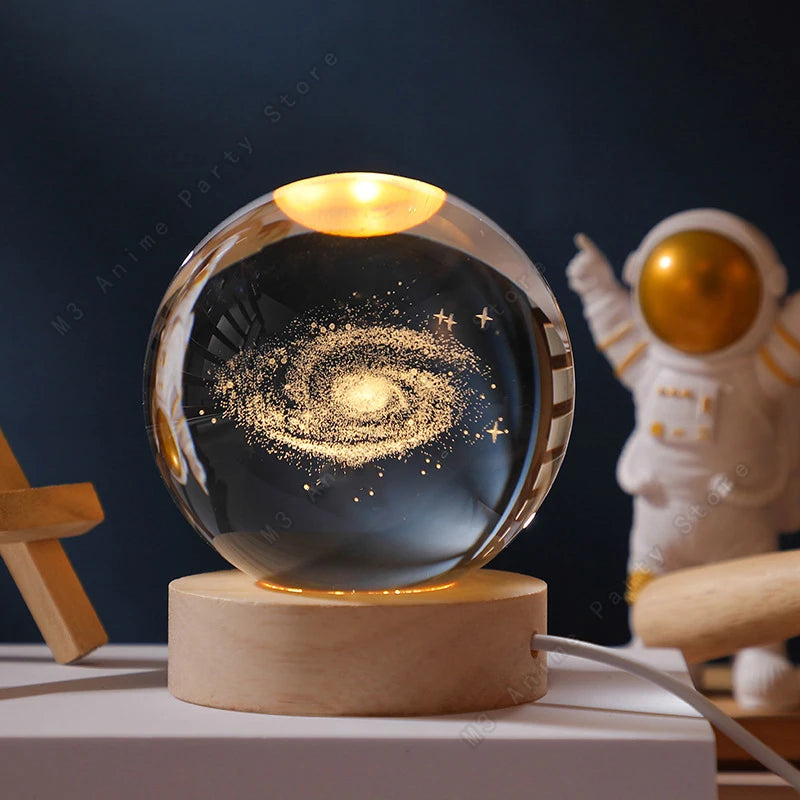 ALTHAVERA - 3D Crystal Galaxy Sphere – LED Night Light