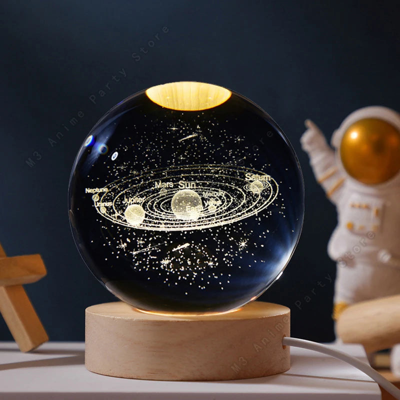 ALTHAVERA - 3D Crystal Galaxy Sphere – LED Night Light
