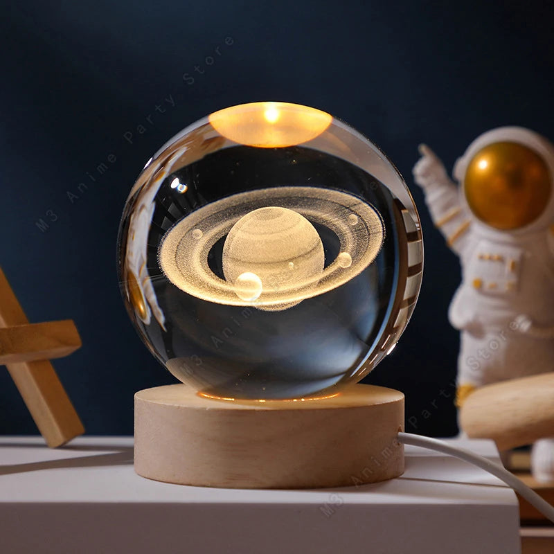 ALTHAVERA - 3D Crystal Galaxy Sphere – LED Night Light
